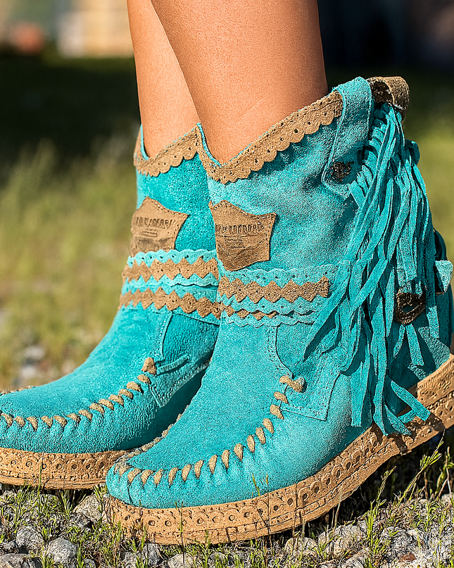 Savannah | Women’s Boho Western Fringe Ankle Boots