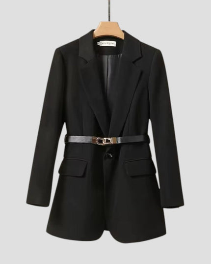 Elegant Women’s Belted Blazer Jacket – Tailored Smart Wear