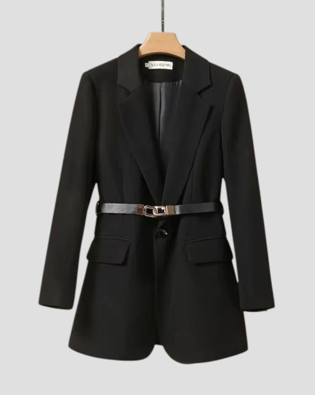 Elegant Women’s Belted Blazer Jacket – Tailored Smart Wear