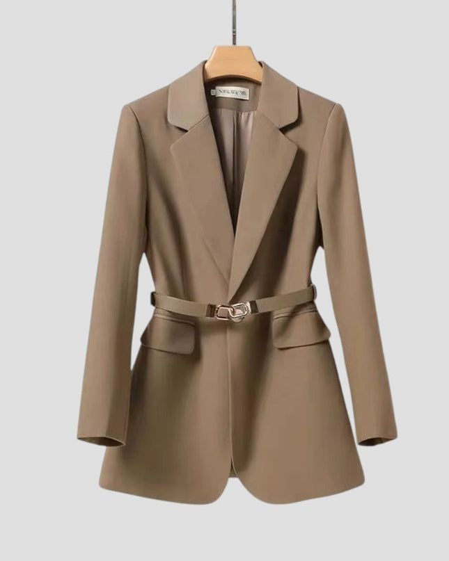 Elegant Women’s Belted Blazer Jacket – Tailored Smart Wear