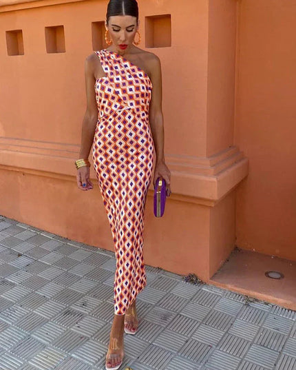 Dakota | Stylish Women’s One-Shoulder Printed Dress