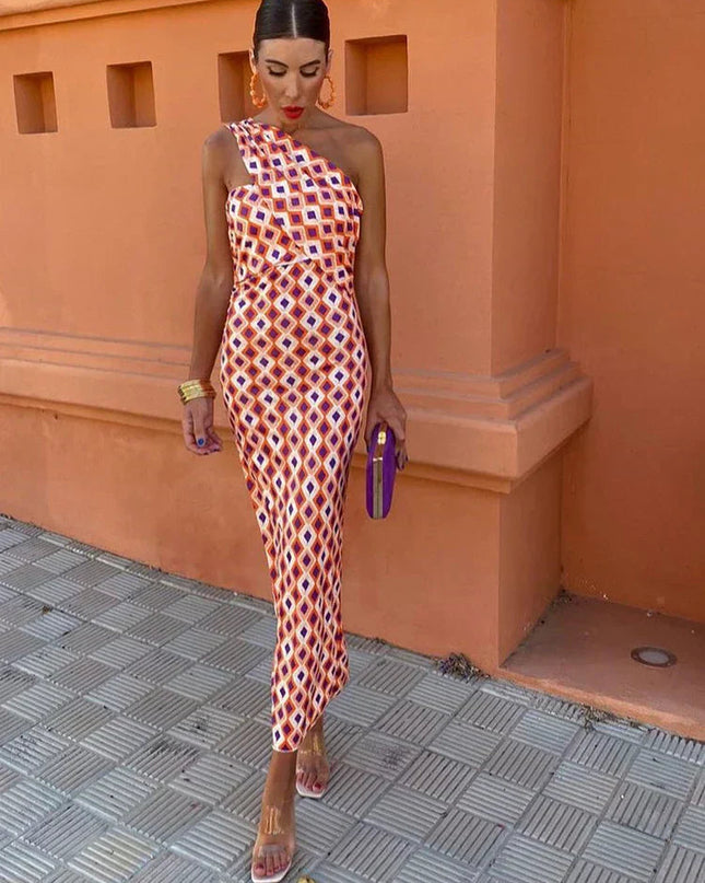 Dakota | Stylish Women’s One-Shoulder Printed Dress