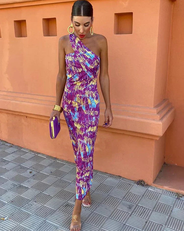 Dakota | Stylish Women’s One-Shoulder Printed Dress