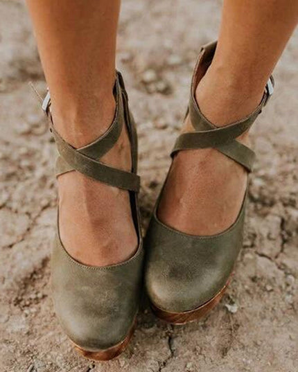 Teresa | Elegant Wedge Heels with Closed Toe & Ankle Strap