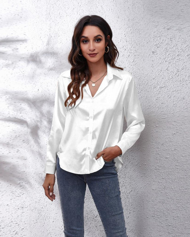 Sydney | Women’s Casual Workwear Loose Fit Satin Blouses