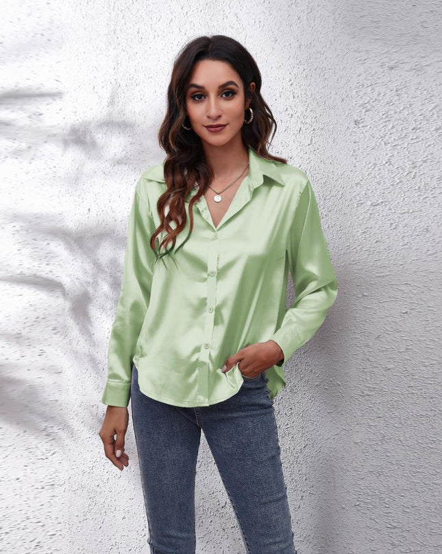 Sydney | Women’s Casual Workwear Loose Fit Satin Blouses
