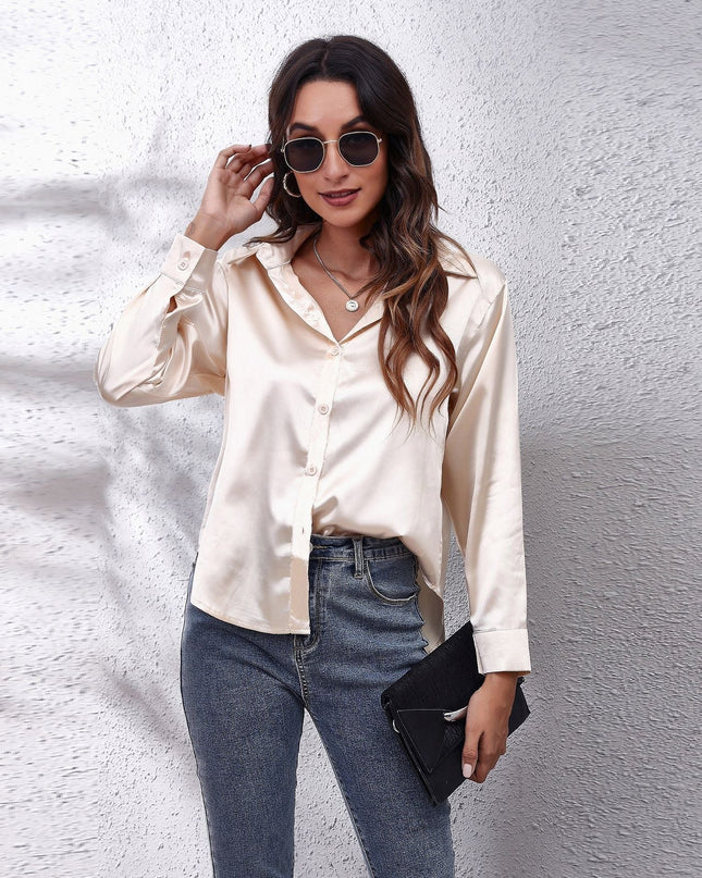 Sydney | Women’s Casual Workwear Loose Fit Satin Blouses