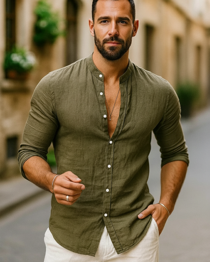 Men’s 3/4 Sleeve Casual Shirt – Relaxed Fit for Effortless Style