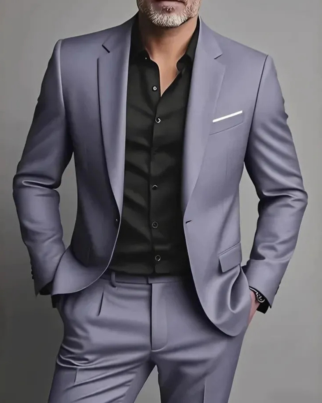 Men’s Two-Piece Slim Fit Suit – Tailored Formal Set for Business & Evening Wear