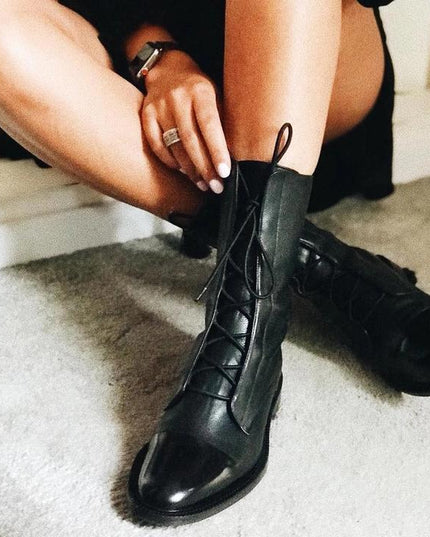 Sophia | Women’s Lace-Up Leather Ankle Boots