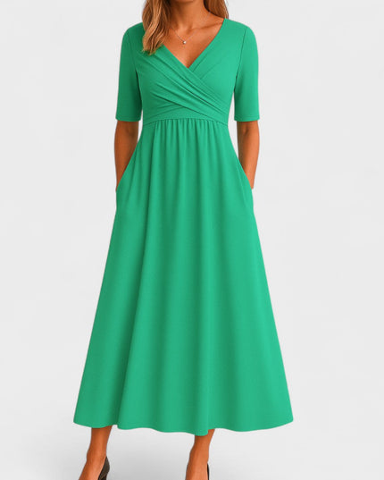 Jessica | Chic Women’s Midi Dress with V-Neck