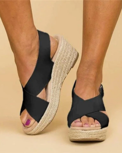 Alice - Cross-Strap Wedges For Women