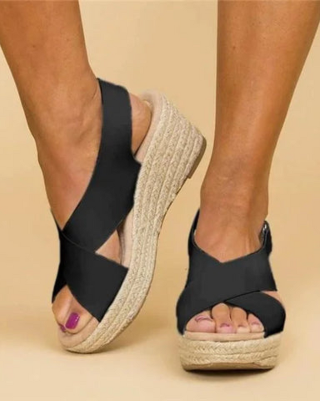 Alice - Cross-Strap Wedges For Women