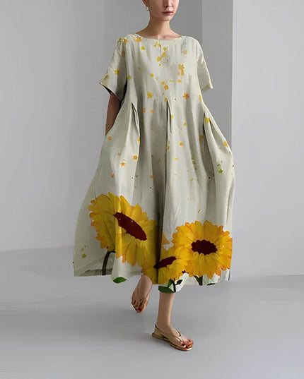Jacklyn | Women Relaxed Style Flower Midi Dress