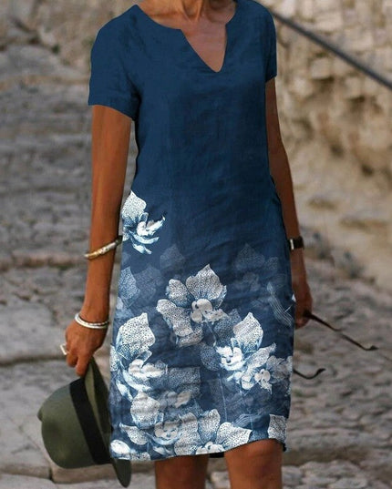 Hannah | Women’s V-Neck Floral Print Dress