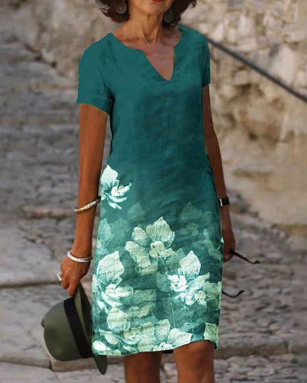 Hannah | Women’s V-Neck Floral Print Dress