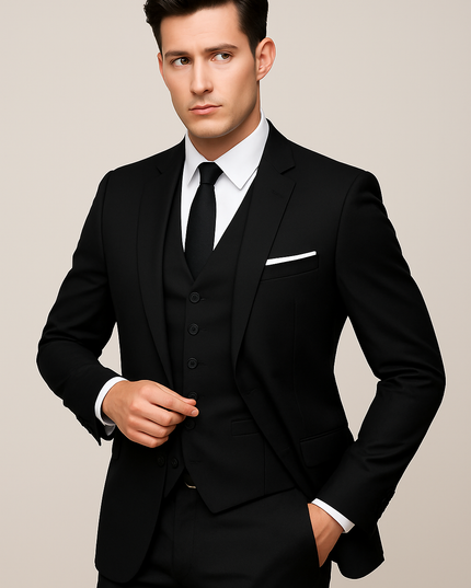 Men's 3-Piece Formal Slim Fit Suit - Single Breasted