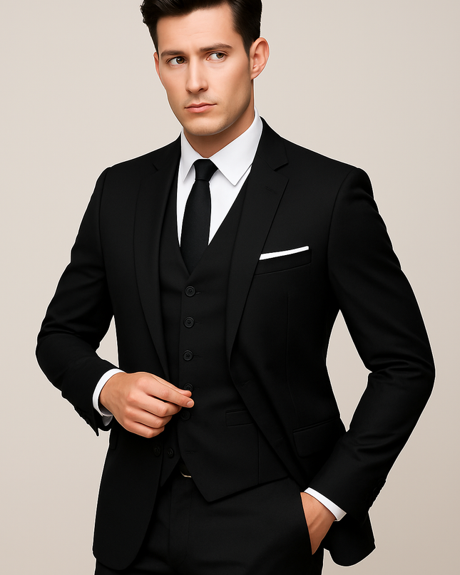 Men's 3-Piece Formal Slim Fit Suit - Single Breasted