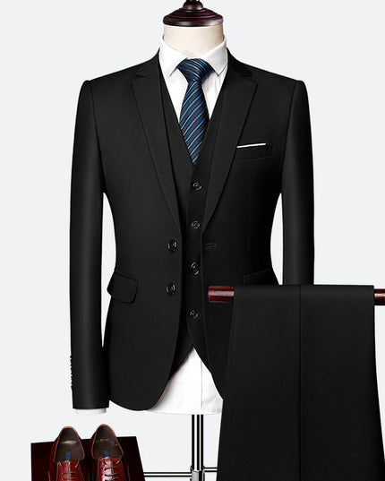 Men’s 3-Piece Slim Fit Suit – Blazer, Waistcoat and Trousers Formal Set