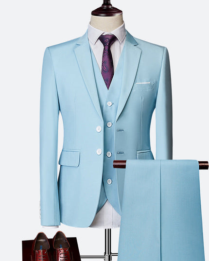 Men’s 3-Piece Slim Fit Suit – Blazer, Waistcoat and Trousers Formal Set