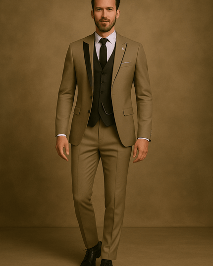Men’s 3-Piece Slim Fit Suit – Blazer, Waistcoat and Trousers Set for Formal Events