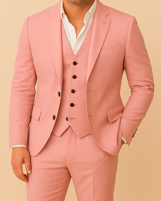 Men’s 3-Piece Suit Set – Tailored Blazer, Waistcoat and Trousers for Refined All-Season Dressing