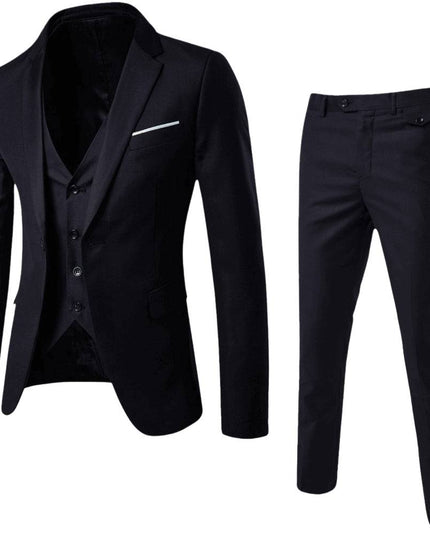 Men’s 3-Piece Tailored Suit – Classic Blazer, Waistcoat and Trousers for Formal Events