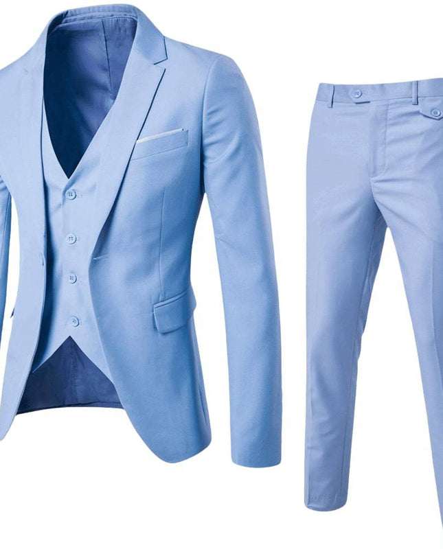 Men’s 3-Piece Tailored Suit – Classic Blazer, Waistcoat and Trousers for Formal Events