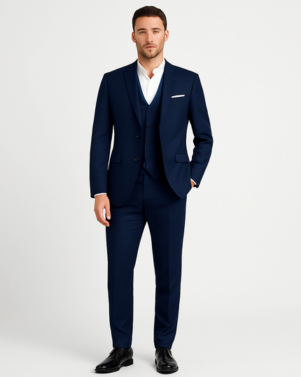 Men’s 3-Piece Tailored Suit – Classic Blazer, Waistcoat and Trousers for Formal Events