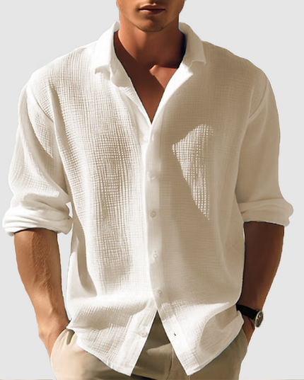 Men’s Button-Down Shirt – Relaxed Fit for Summer Comfort