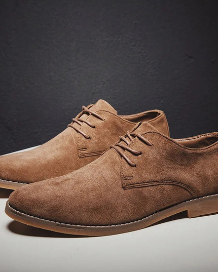 Men’s Classic Lace-Up Dress Shoes – Smart Suede Design for Weddings and Formal Occasions
