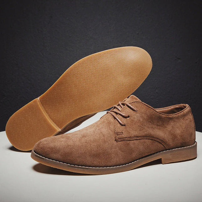 Men’s Classic Lace-Up Dress Shoes – Smart Suede Design for Weddings and Formal Occasions