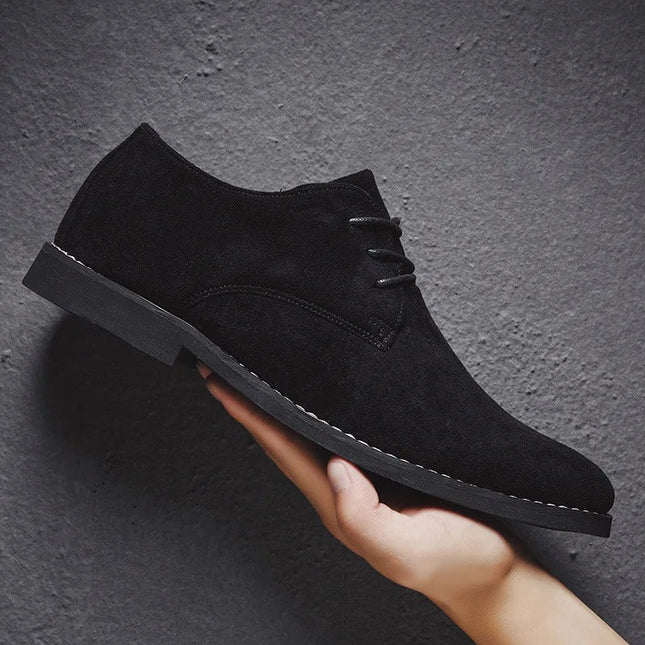 Men’s Classic Lace-Up Dress Shoes – Smart Suede Design for Weddings and Formal Occasions