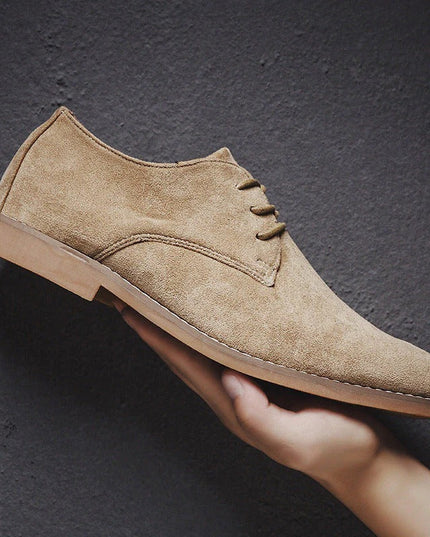 Men’s Classic Lace-Up Dress Shoes – Smart Suede Design for Weddings and Formal Occasions