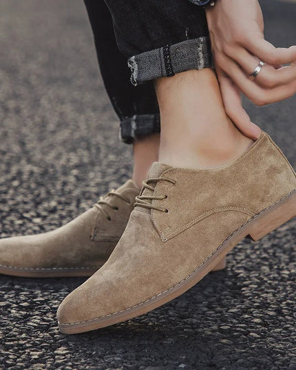 Men’s Classic Lace-Up Dress Shoes – Smart Suede Design for Weddings and Formal Occasions