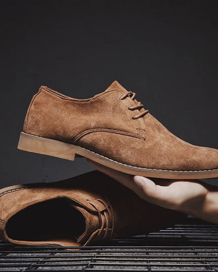 Men’s Classic Lace-Up Dress Shoes – Smart Suede Design for Weddings and Formal Occasions