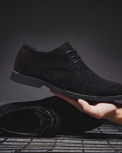 Men’s Classic Lace-Up Dress Shoes – Smart Suede Design for Weddings and Formal Occasions