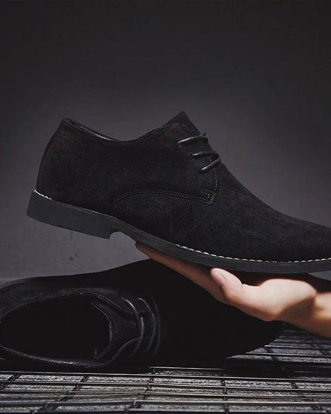 Men’s Classic Lace-Up Dress Shoes – Smart Suede Design for Weddings and Formal Occasions