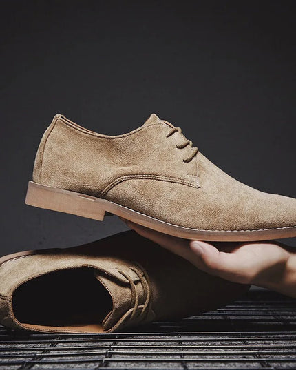 Men’s Classic Lace-Up Dress Shoes – Smart Suede Design for Weddings and Formal Occasions