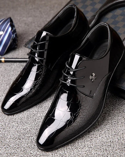 Men’s Classic Oxford Dress Shoes – Textured Finish – Formal Events & Weddings