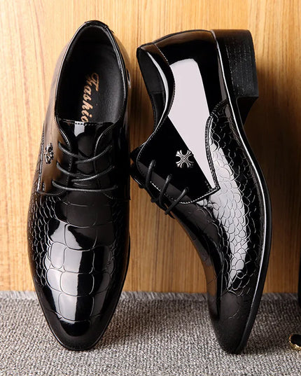 Men’s Classic Oxford Dress Shoes – Textured Finish – Formal Events & Weddings