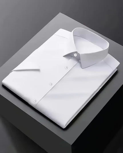 Men’s Classic White Dress Shirt – Slim Fit Long Sleeve