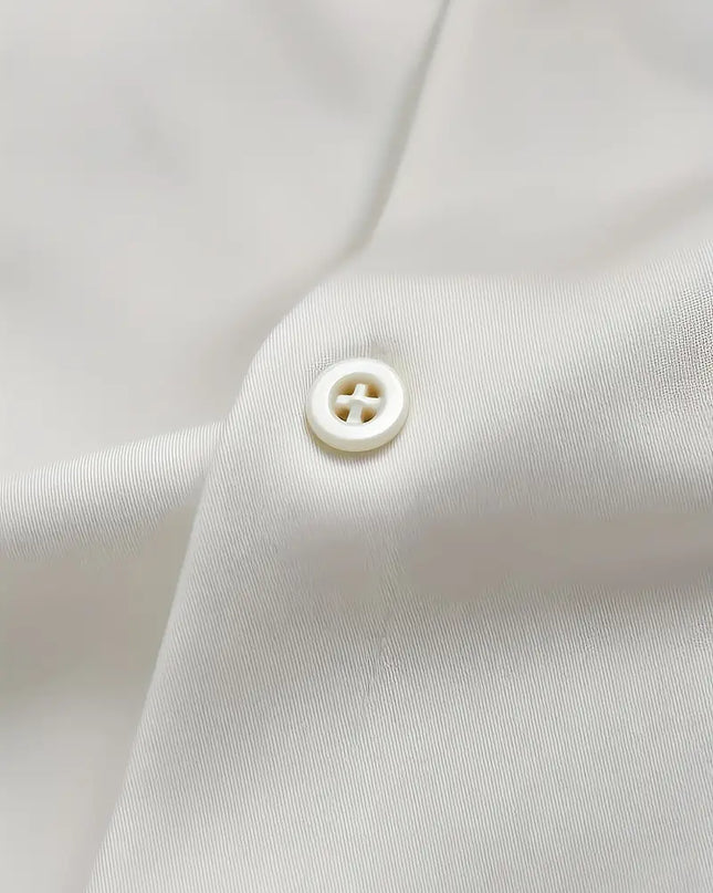Men’s Classic White Dress Shirt – Slim Fit Long Sleeve