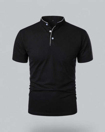 Men’s Collarless Polo Shirt – Timeless Old Money Style Essential