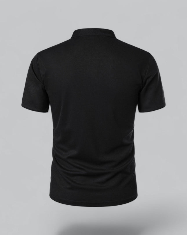 Men’s Collarless Polo Shirt – Timeless Old Money Style Essential