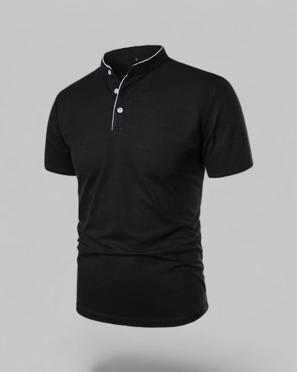 Men’s Collarless Polo Shirt – Timeless Old Money Style Essential
