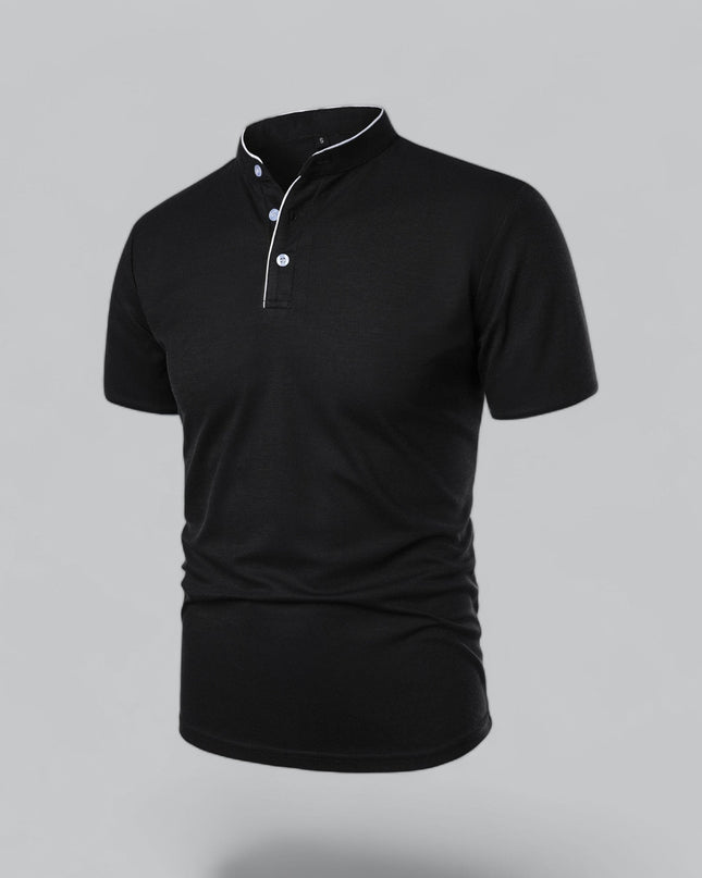 Men’s Collarless Polo Shirt – Timeless Old Money Style Essential