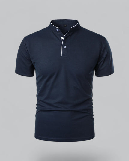 Men’s Collarless Polo Shirt – Timeless Old Money Style Essential
