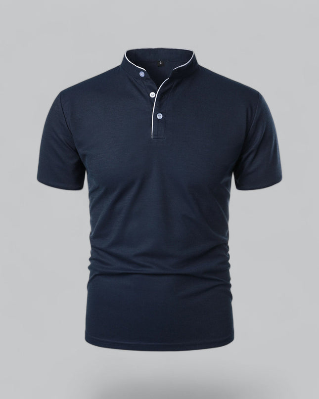 Men’s Collarless Polo Shirt – Timeless Old Money Style Essential