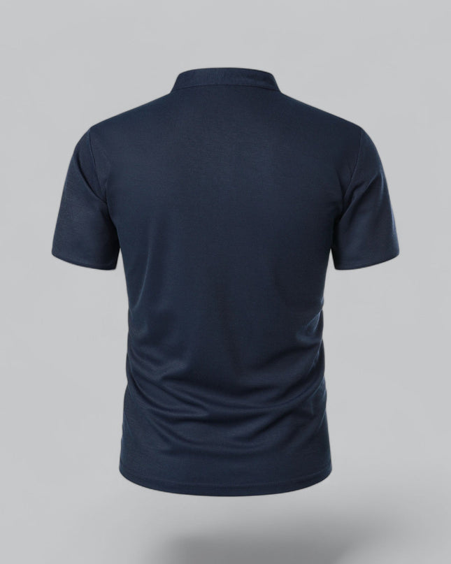 Men’s Collarless Polo Shirt – Timeless Old Money Style Essential